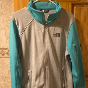 Women Northface Jacket XL Teal and Silver